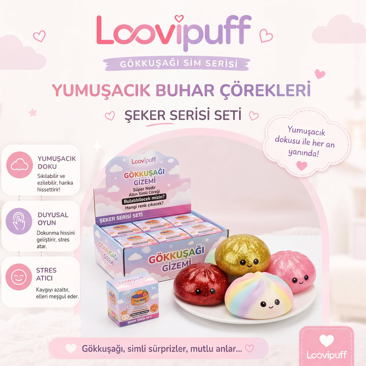Loovipuff - Steamed Bun Çin Mantısı Squishy Stres Oyuncağı